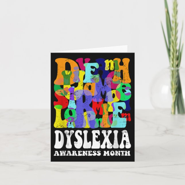 Awareness Dyslexia Learning Disability Dyslexic  Card (Front)