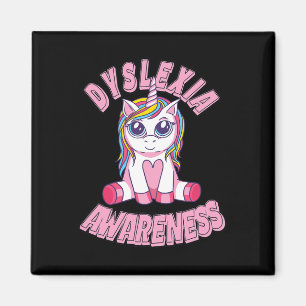 Awareness Dyslexic Awareness Big Eyes Unicorn Magnet