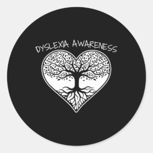 Awareness Dyslexic Classic Round Sticker