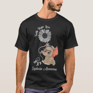 Awareness Elephant Faith Hope Love Sunflower T-Shirt