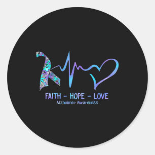 Awareness Faith - Hope - Love Classic Round Sticker