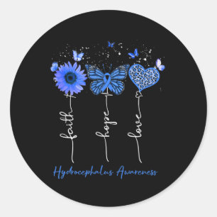 Awareness Faith Hope Love Leopard Sunflower  Classic Round Sticker