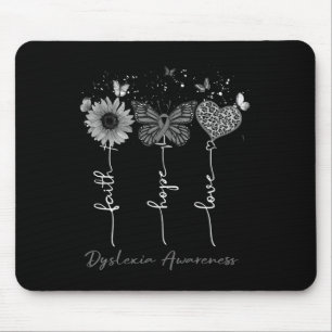 Awareness Faith Hope Love Leopard Sunflower Mouse Pad