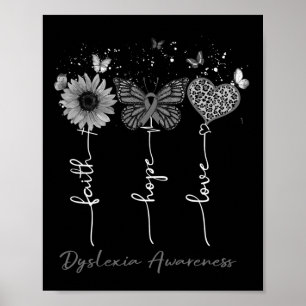 Awareness Faith Hope Love Leopard Sunflower Poster