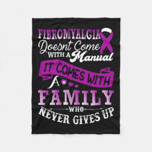 Awareness Family Purple Ribbon Support 1 Fleece Blanket