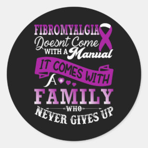 Awareness Family Purple Ribbon Support Classic Round Sticker