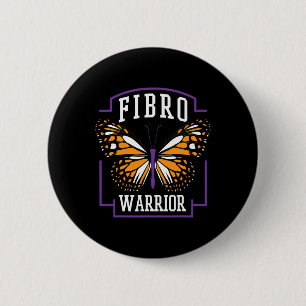 Awareness Fibro Warrior Graphic Butterfly 6 Cm Round Badge