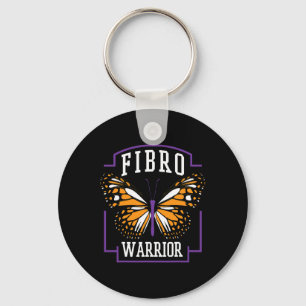 Awareness Fibro Warrior Graphic Butterfly Key Ring