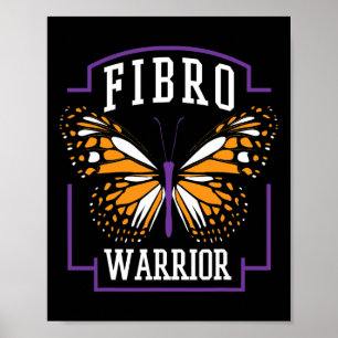 Awareness Fibro Warrior Graphic Butterfly  Poster