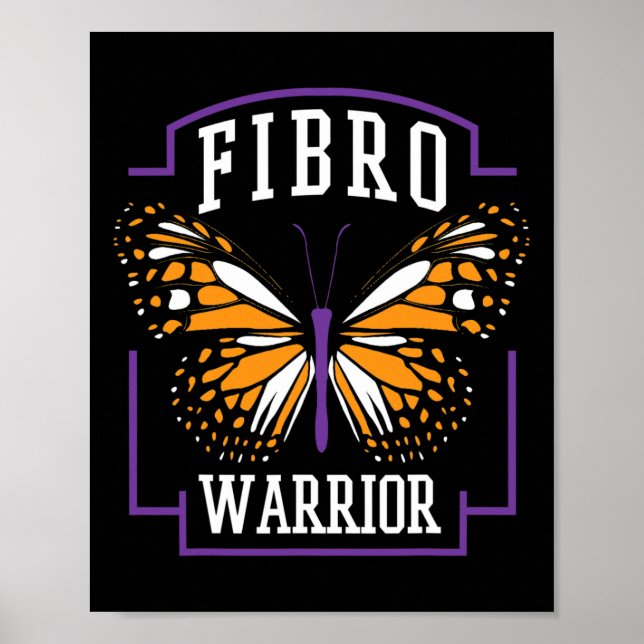 Awareness Fibro Warrior Graphic Butterfly  Poster (Front)