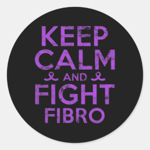 Awareness Fight Fibro Fighter Warrior Grunge Classic Round Sticker