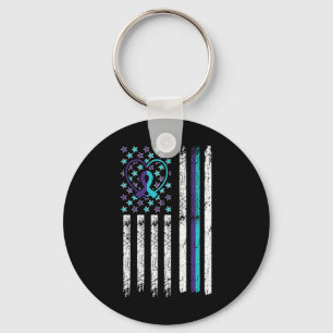 Awareness Flag Anxiety Mental Health Therapists Key Ring