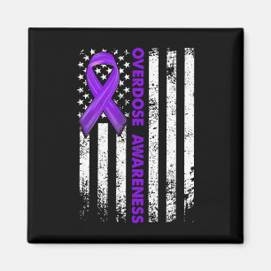 Awareness Flag Purple Ribbon Addiction Recovery 1 Magnet
