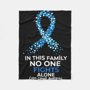 Awareness for colourectal & colon cancer blue fleece blanket