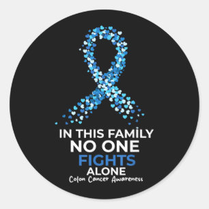 Awareness for Colourectal Colon Cancer Blue Suprt Classic Round Sticker