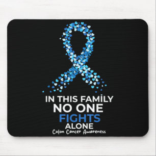Awareness for Colourectal Colon Cancer Blue Suprt Mouse Pad