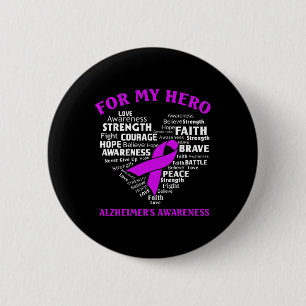 Awareness For My Hero Ribbon Heart Tee 6 Cm Round Badge