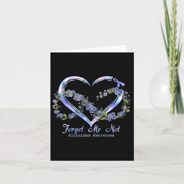 Awareness Forget Me Not Infinity Heart  Card (Front)