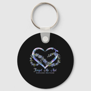 Awareness Forget Me Not Infinity Heart Key Ring