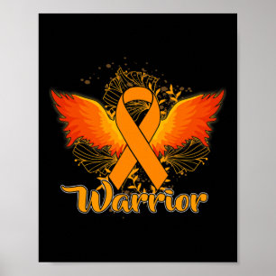 Awareness Fun Warrior Orange Ribbon Gift Poster