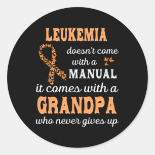 Awareness Grandpa Support Leukaemia Warrior  Classic Round Sticker