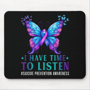 Awareness Have Time To Listen Mental Health Ribbon Mouse Pad