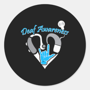 Awareness Hearing Aid Asl Cochlear Implant Classic Round Sticker