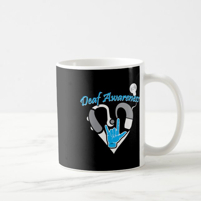 Awareness Hearing Aid Asl Cochlear Implant  Coffee Mug (Right)