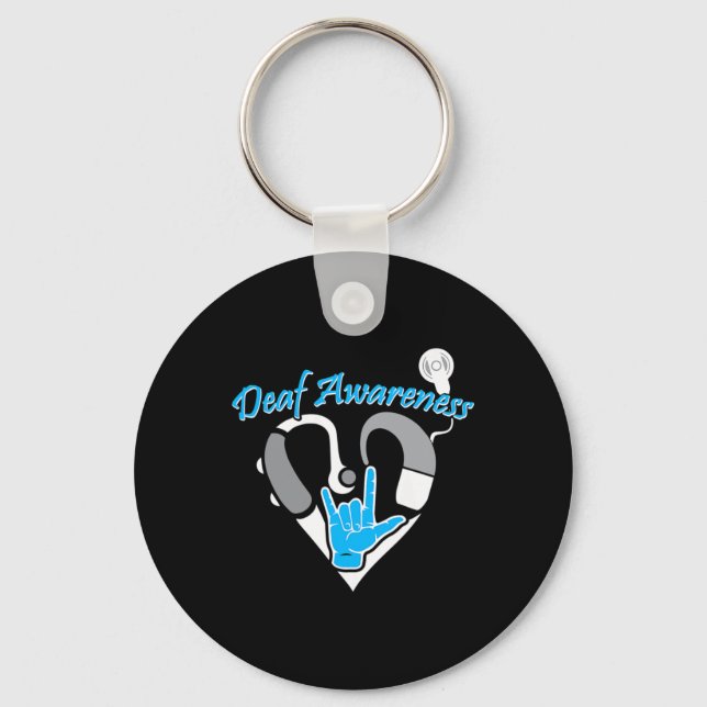 Awareness Hearing Aid Asl Cochlear Implant  Key Ring (Front)