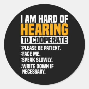 Awareness Hearing Aid Implant Asl Cooperate Please Classic Round Sticker