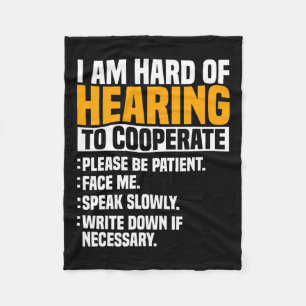 Awareness Hearing Aid Implant Asl Cooperate Please Fleece Blanket