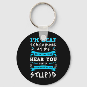 Awareness Hearing Aid Implant Asl Screaming At Me Key Ring