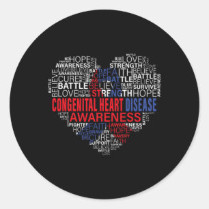 Awareness Heart Disease Fighting Hope Support Warr Classic Round Sticker