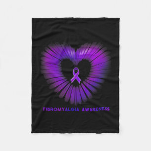 Awareness Heart Purple Ribbon Warriors Fleece Blanket