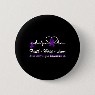 Awareness Heartbeat Christian Cross  6 Cm Round Badge