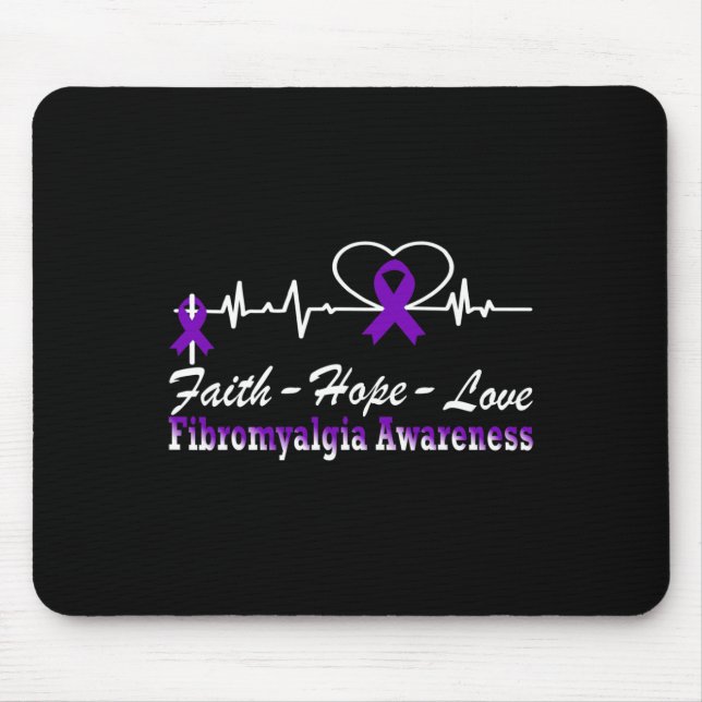 Awareness Heartbeat Christian Cross  Mouse Pad (Front)