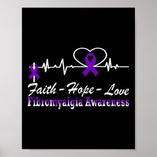 Awareness Heartbeat Christian Cross  Poster