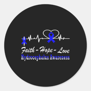 Awareness Heartbeat Christian Cross Support Classic Round Sticker
