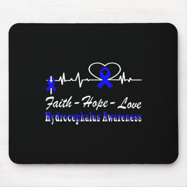 Awareness Heartbeat Christian Cross Support  Mouse Pad (Front)