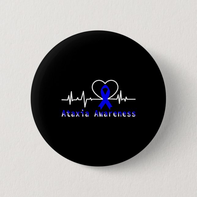 Awareness Heartbeat Warrior Support  6 Cm Round Badge (Front)