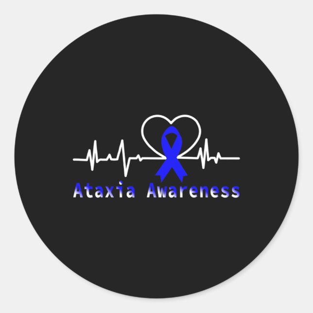 Awareness Heartbeat Warrior Support  Classic Round Sticker (Front)