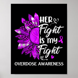 Awareness Her Fight Is My Fight Leopard Sunflower Poster