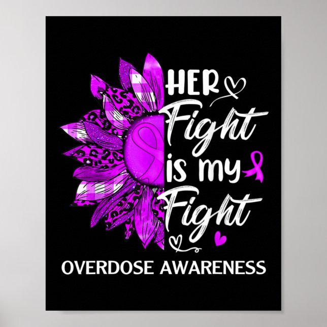 Awareness Her Fight Is My Fight Leopard Sunflower  Poster (Front)