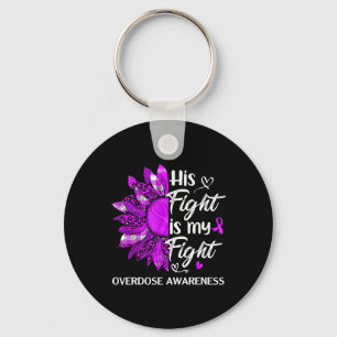 Awareness His Fight Is My Fight Leopard Sunflower Key Ring