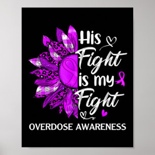 Awareness His Fight Is My Fight Leopard Sunflower Poster