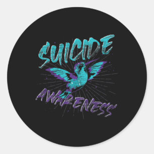 Awareness Hummingbird Suicide Prevention  Classic Round Sticker