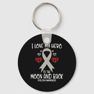 Awareness I Love Hero To The Moon And Back Key Ring