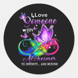 Awareness I Love Someone With Heimer  Classic Round Sticker