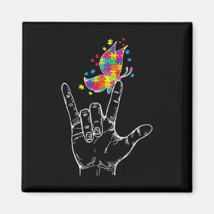 Awareness I Love You Asl Hand Sign Language Butter Magnet