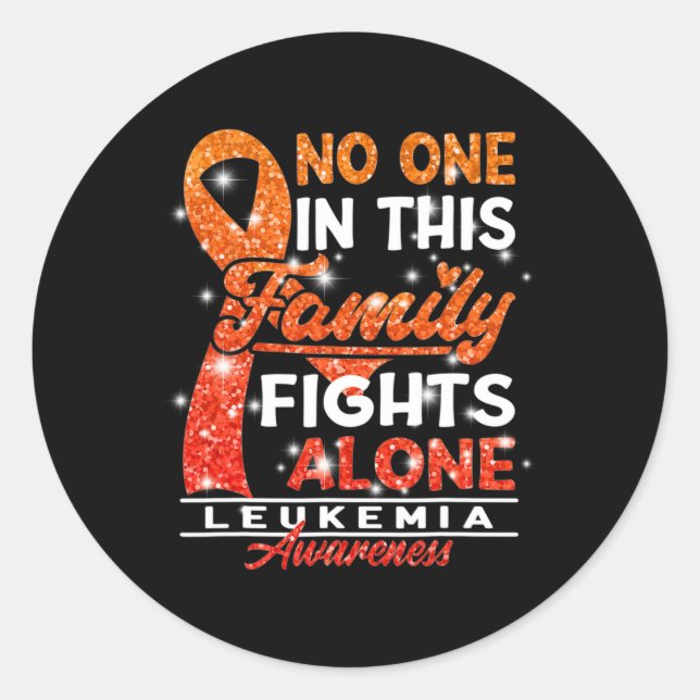 Awareness I No One In This Family Fights Alone I L Classic Round Sticker (Front)